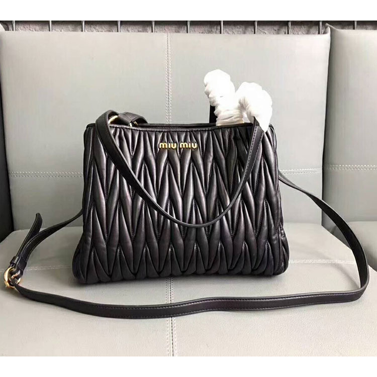 2018 MiuMiu MATELASSE LEATHER TOTE