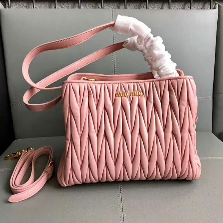 2018 MiuMiu MATELASSE LEATHER TOTE