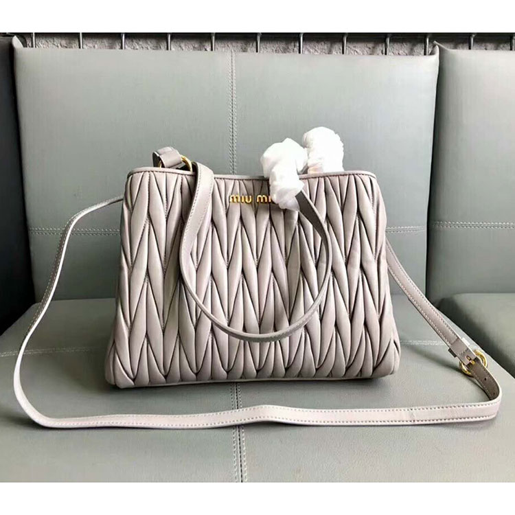 2018 MiuMiu MATELASSE LEATHER TOTE