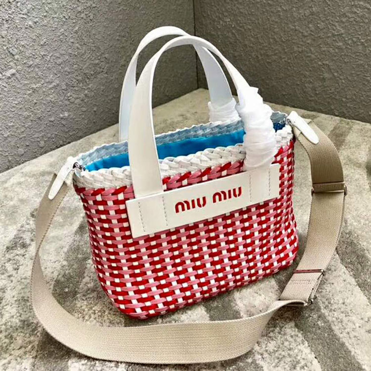 2018 MiuMiu WOVEN FAUX LEATHER BAG