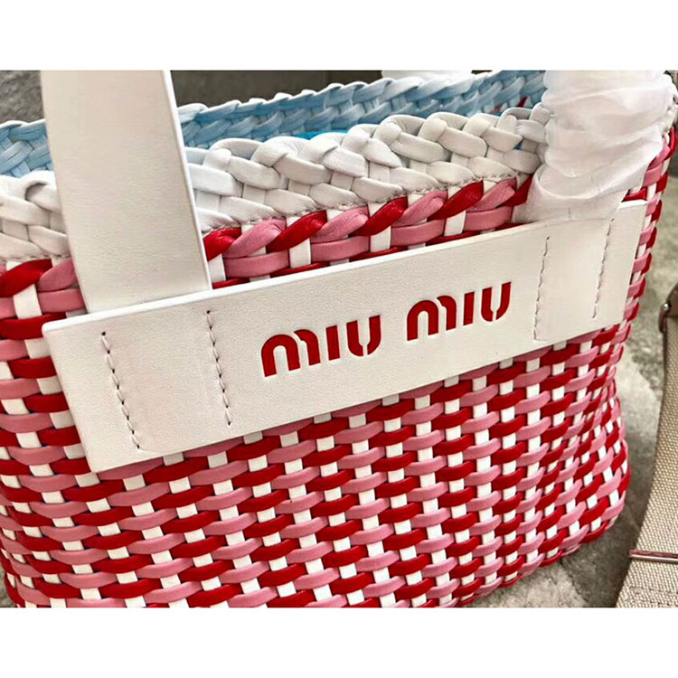 2018 MiuMiu WOVEN FAUX LEATHER BAG