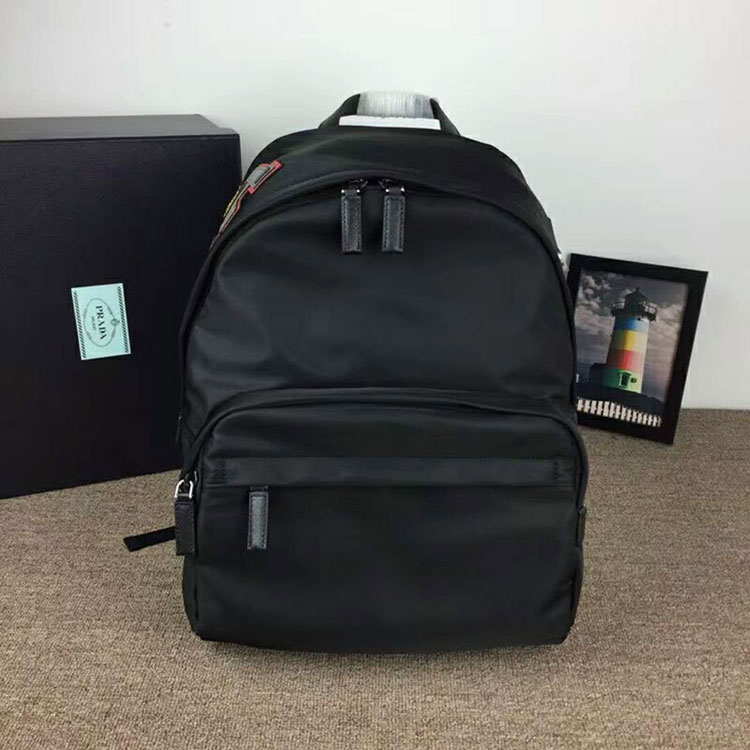 2018 Prada Man nylon and saffiano leather backpack