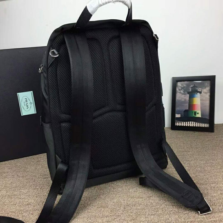 2018 Prada Man nylon and saffiano leather backpack