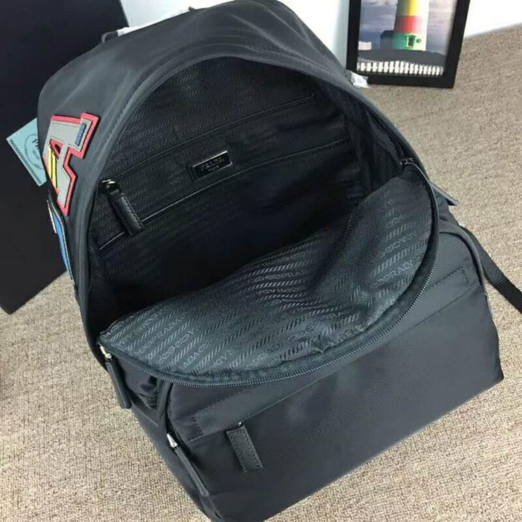 2018 Prada Man nylon and saffiano leather backpack