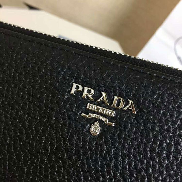 2018 Prada Men large Grained calf leather wallet