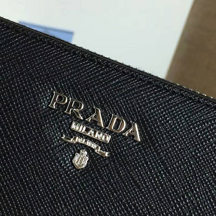 2018 Prada Men large saffiano leather wallet