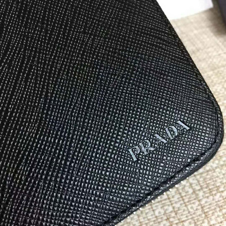 2018 Prada Men large saffiano leather wallet