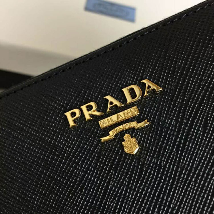 2018 Prada Men large saffiano leather wallet