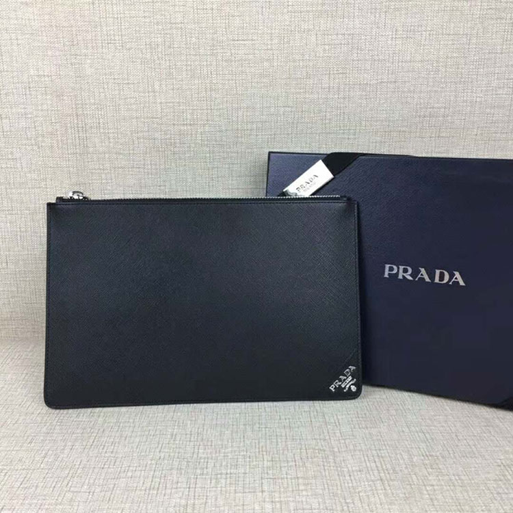 2018 Prada Men saffiano leather document holder