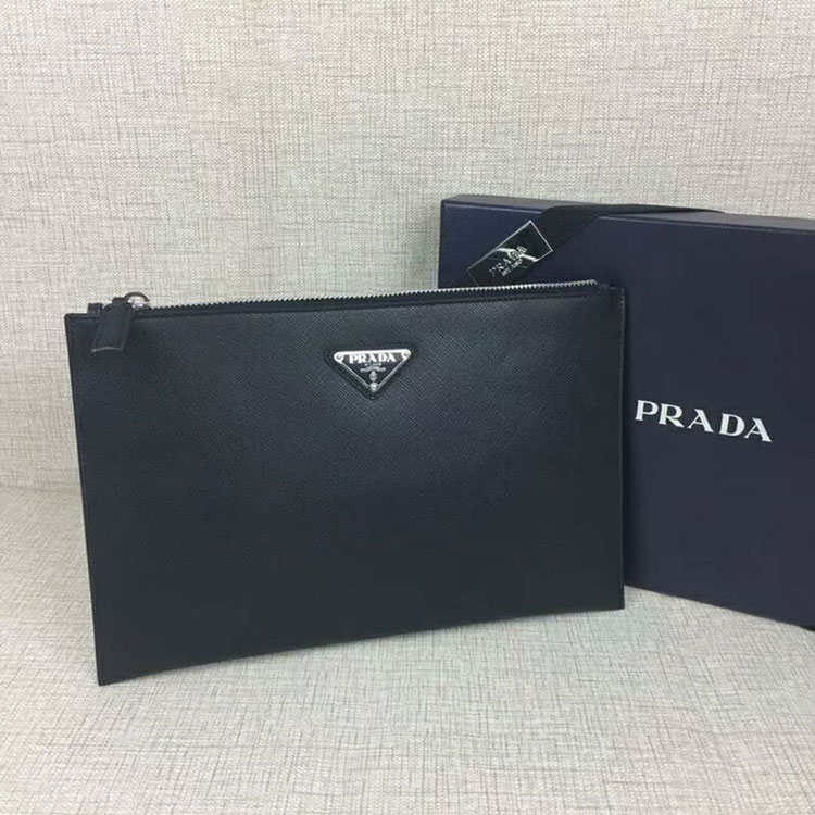 2018 Prada Men saffiano leather document holder