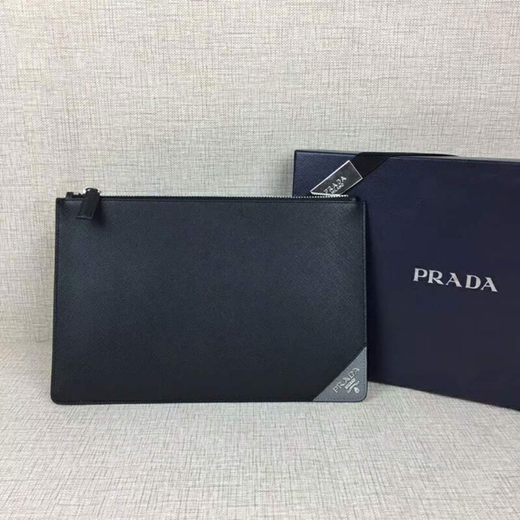 2018 Prada Men saffiano leather document holder