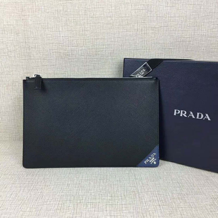 2018 Prada Men saffiano leather document holder