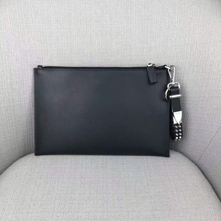 2018 Prada Men saffiano leather document holder