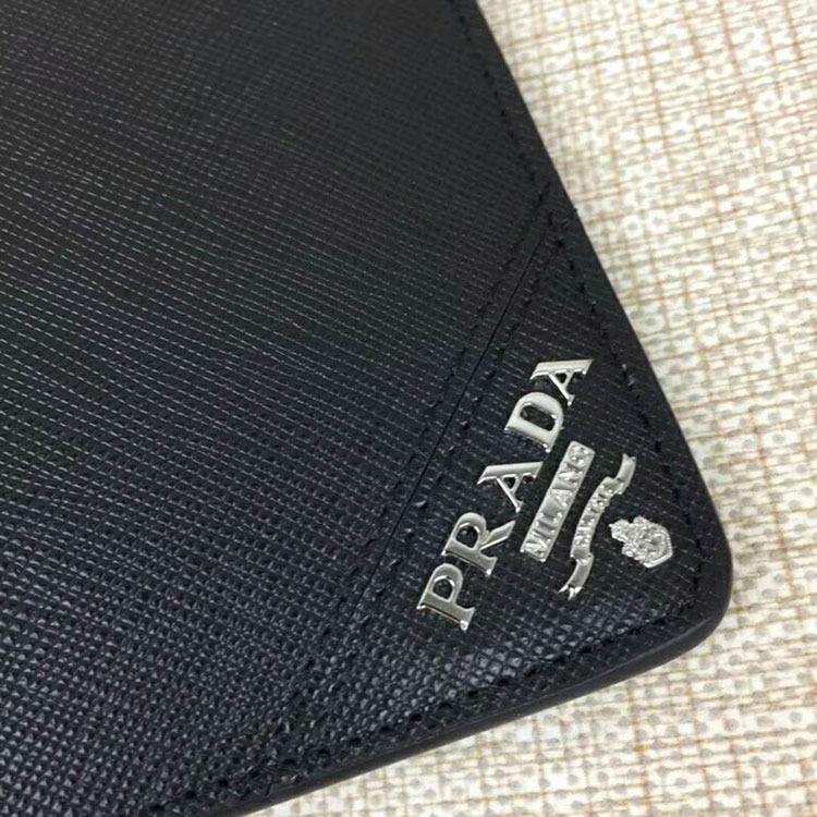 2018 Prada Men saffiano leather document holder