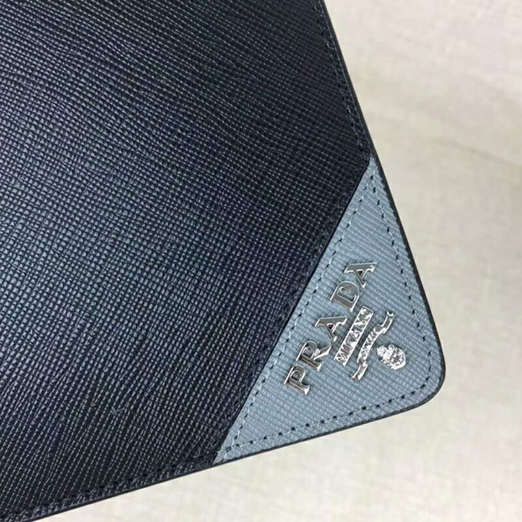 2018 Prada Men saffiano leather document holder