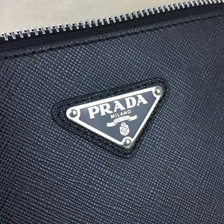 2018 Prada Men saffiano leather document holder