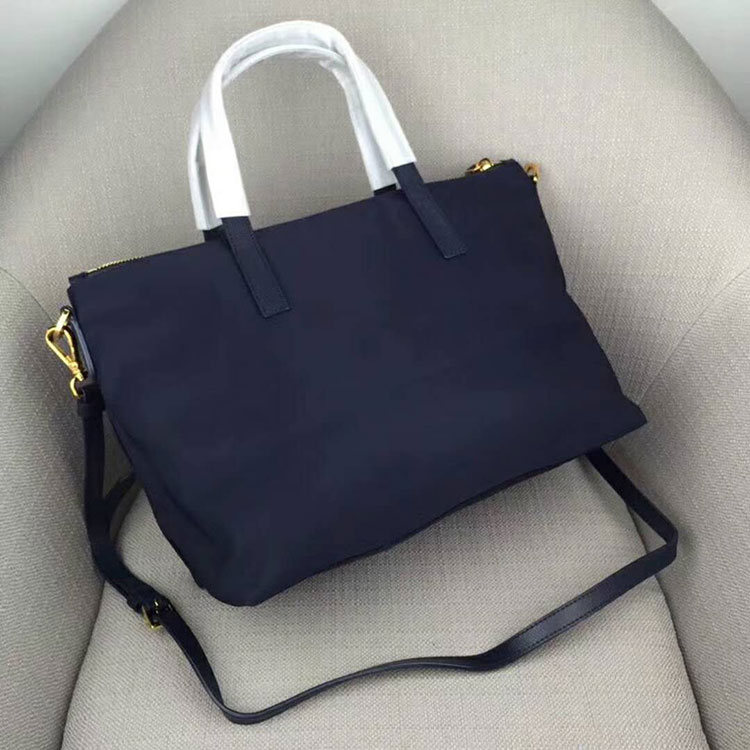 2018 Prada Women Fabric and leather tote