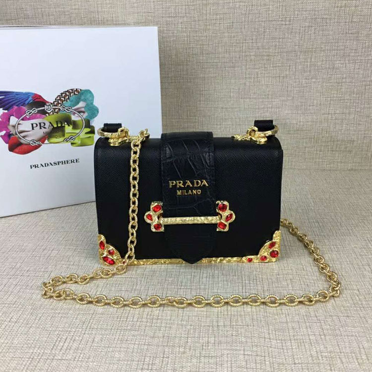 2018 Prada Women Saffiano leather shoulder bag