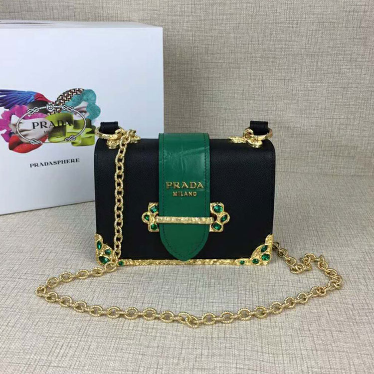 2018 Prada Women Saffiano leather shoulder bag