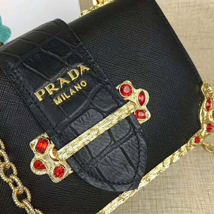 2018 Prada Women Saffiano leather shoulder bag