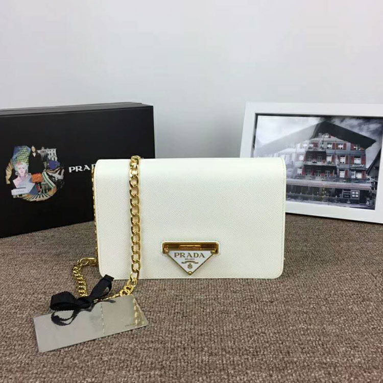 2018 Prada Women leather shoulder bag