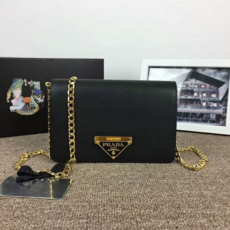 2018 Prada Women leather shoulder bag