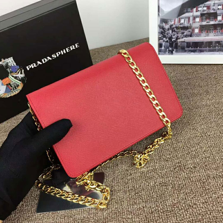 2018 Prada Women leather shoulder bag