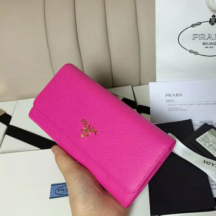 2018 Prada Women saffiano leather wallet