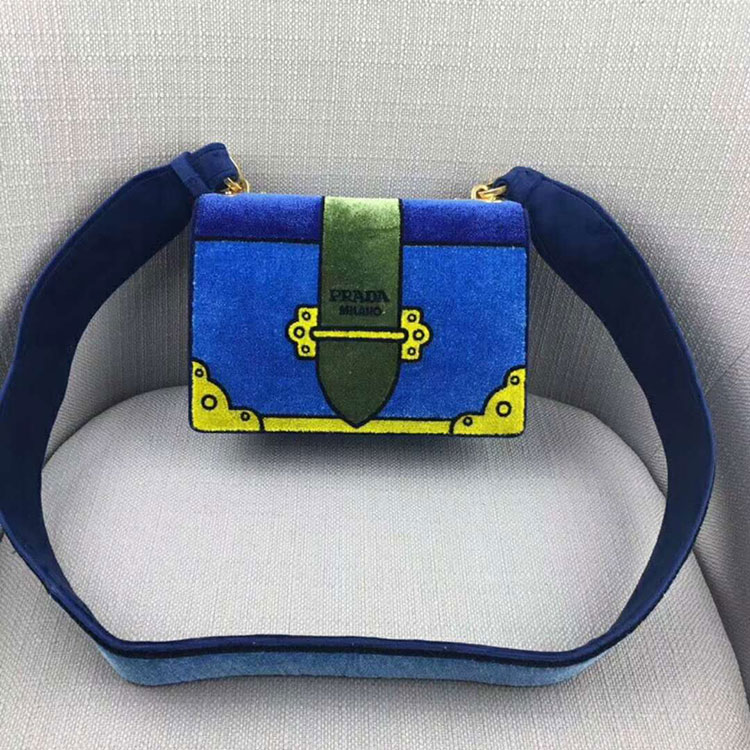 2018 Prada Women velvet shoulder bag