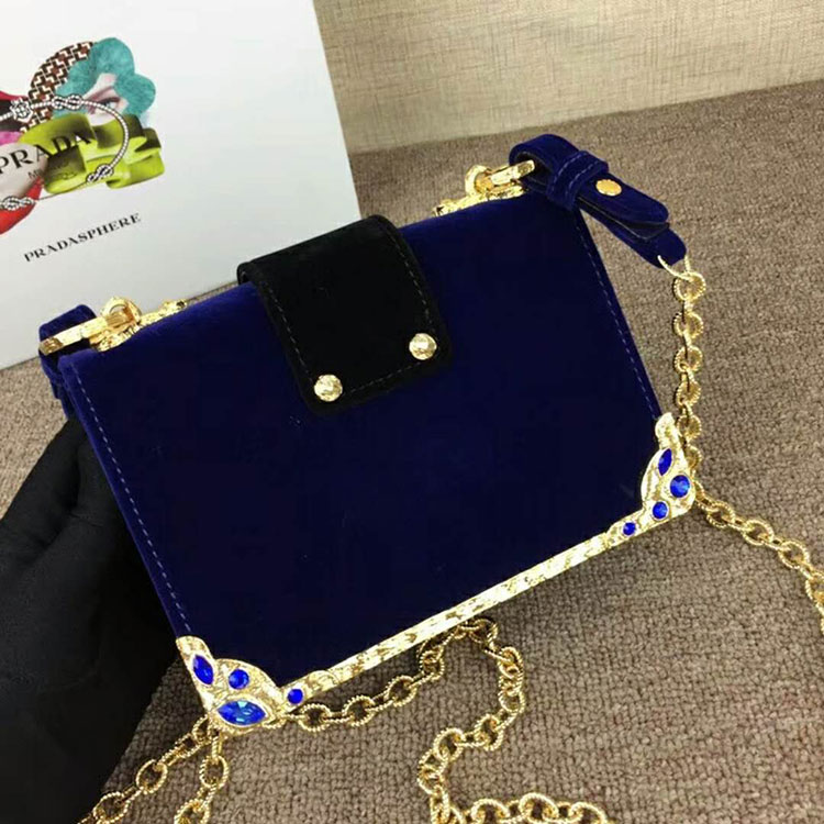 2018 Prada Women velvet shoulder bag