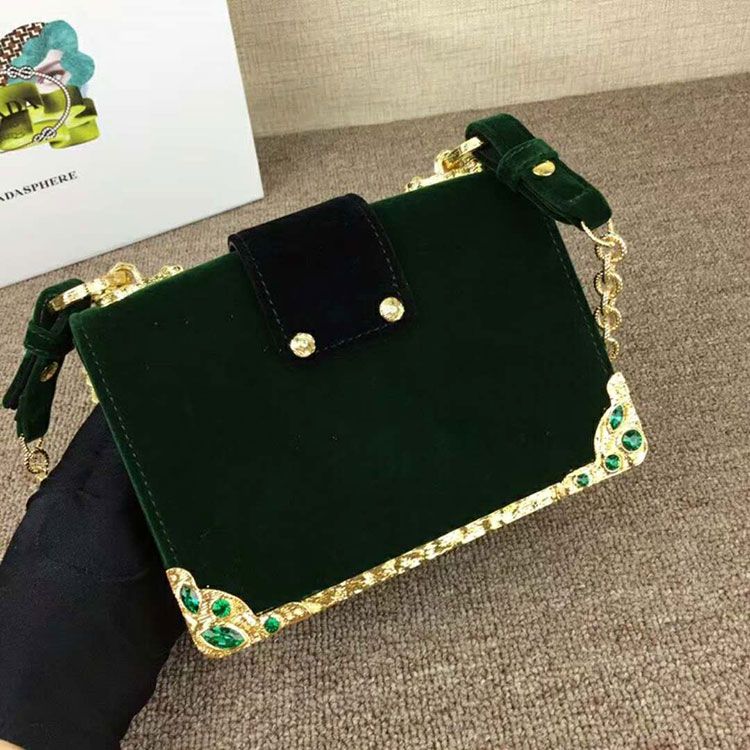 2018 Prada Women velvet shoulder bag