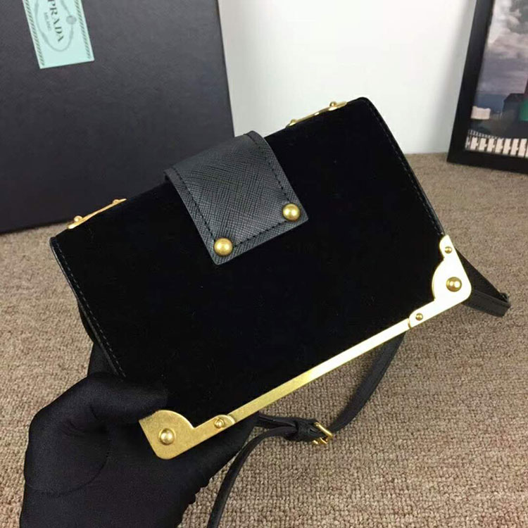 2018 Prada Women velvet shoulder bag