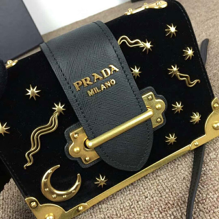 2018 Prada Women velvet shoulder bag