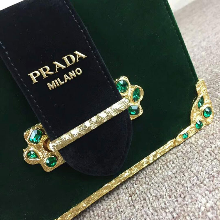 2018 Prada Women velvet shoulder bag