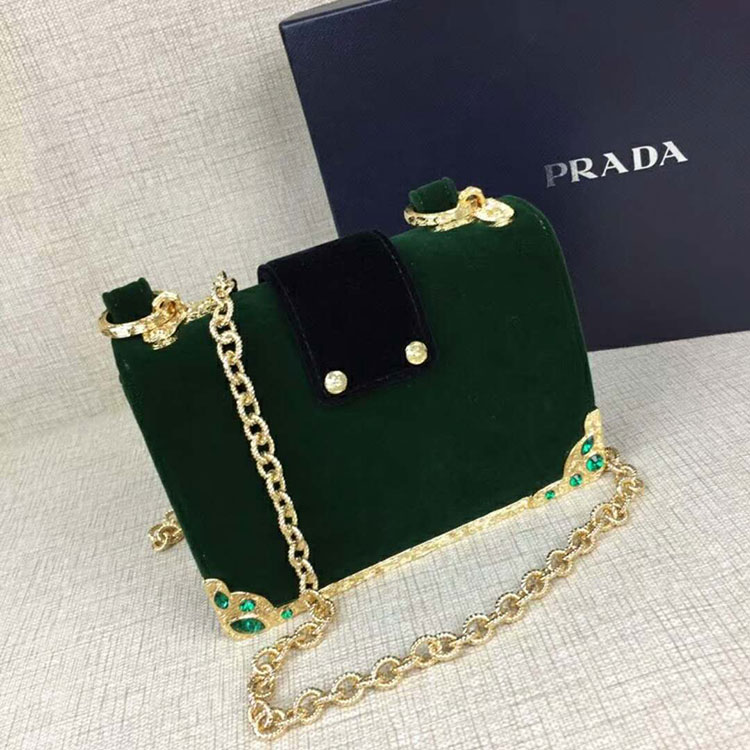 2018 Prada Women velvet shoulder bag