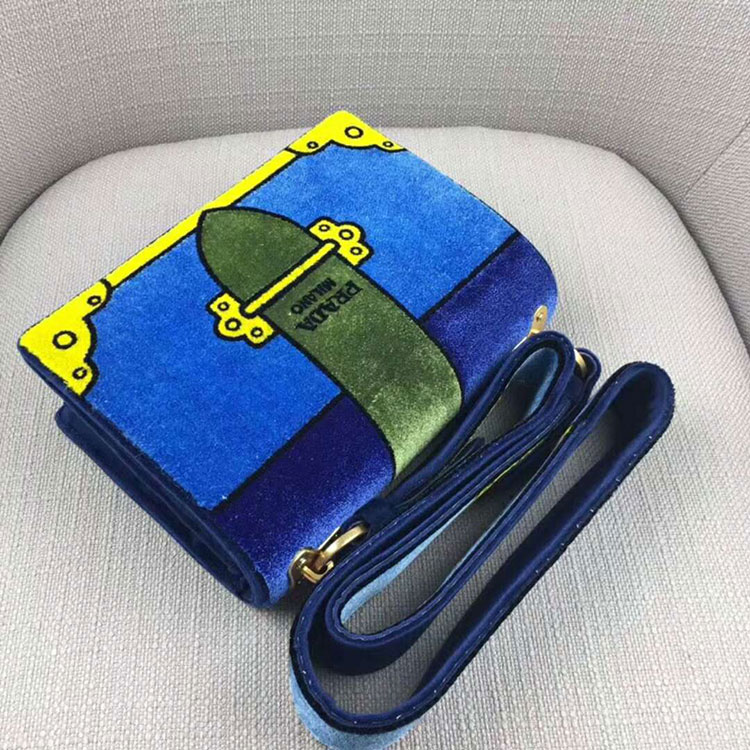 2018 Prada Women velvet shoulder bag