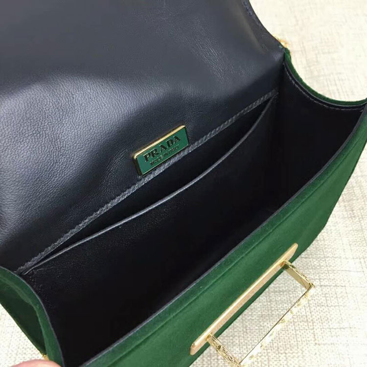 2018 Prada Women velvet shoulder bag