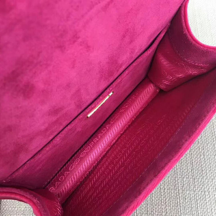 2018 Prada Women velvet shoulder bag