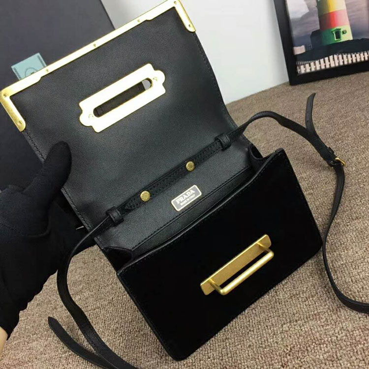 2018 Prada Women velvet shoulder bag