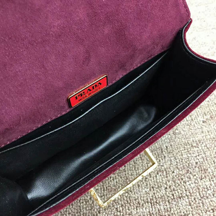 2018 Prada Women velvet shoulder bag