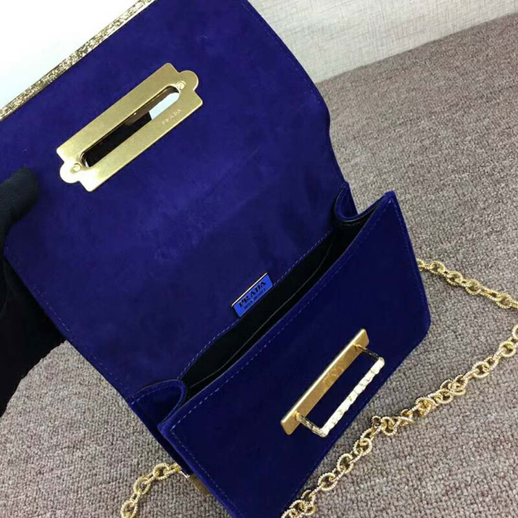 2018 Prada Women velvet shoulder bag