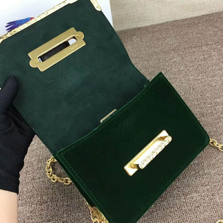 2018 Prada Women velvet shoulder bag