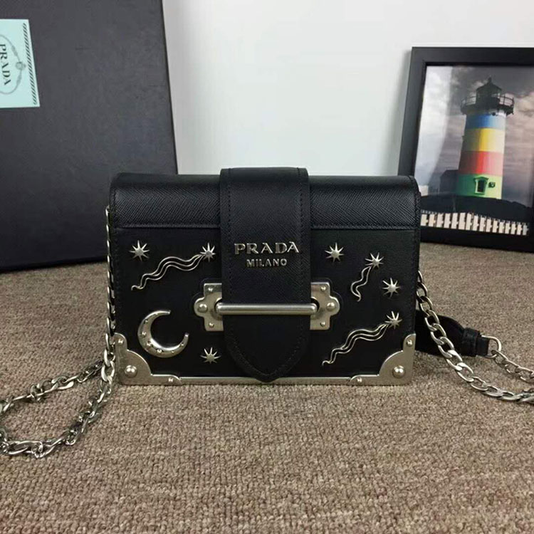 2018 Prada cahier leather shoulder bag