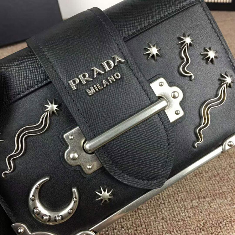 2018 Prada cahier leather shoulder bag