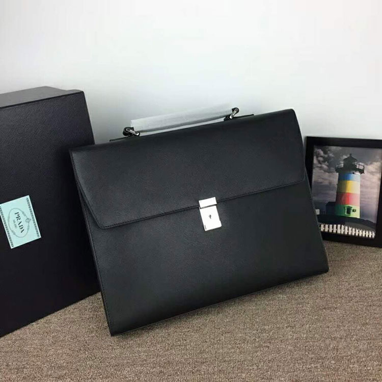 2018 Prada leather briefcase