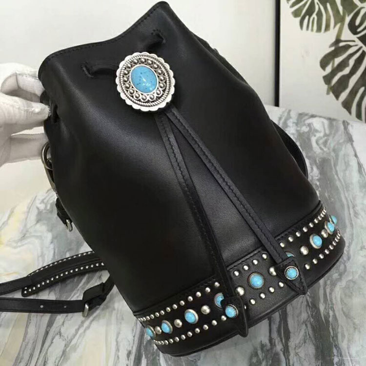 2018 Prada leather bucket bag