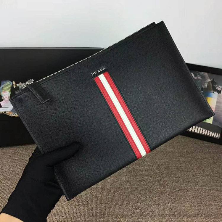 2018 Prada saffiano leather document holder