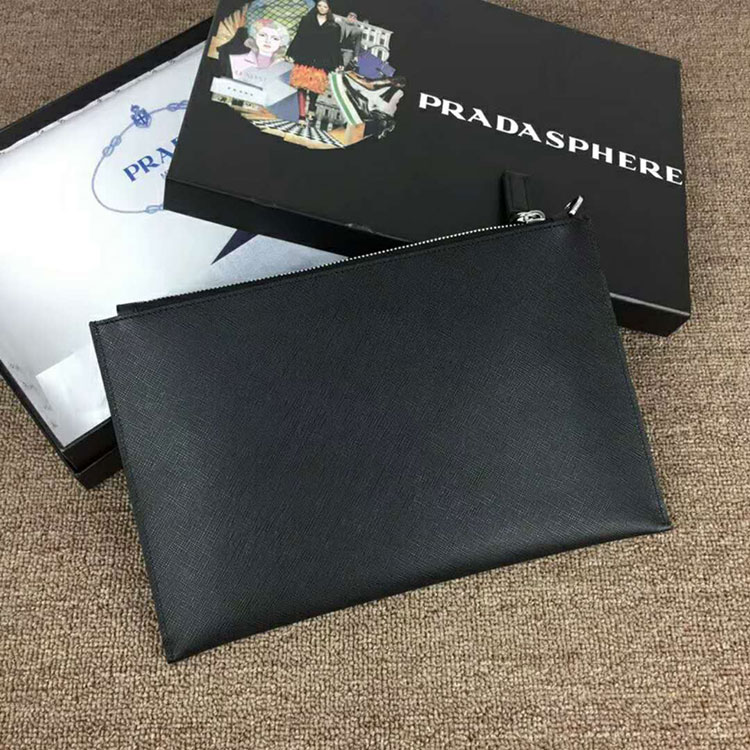 2018 Prada saffiano leather document holder