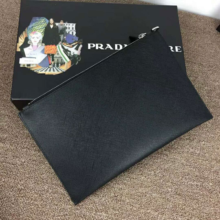 2018 Prada saffiano leather document holder