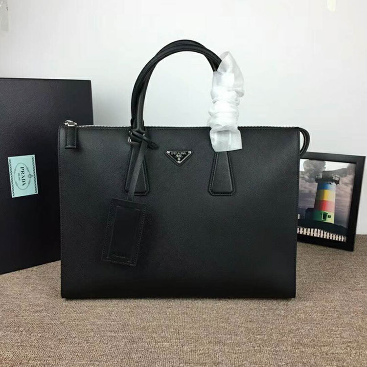 2018 Prada saffiano leather horizontal tote